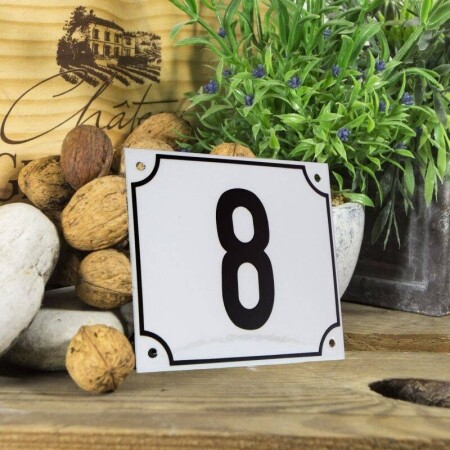 Huisnummerbord groot 'wit' 8