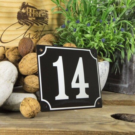 Huisnummerbord groot 'zwart' 14