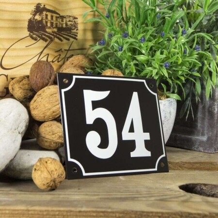 Huisnummerbord groot 'zwart' 54