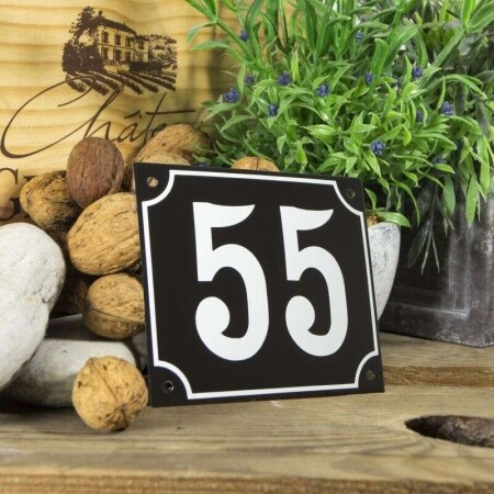 Huisnummerbord groot 'zwart' 55