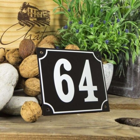 Huisnummerbord groot 'zwart' 64
