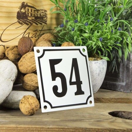 Huisnummerbord klein 'wit' 54