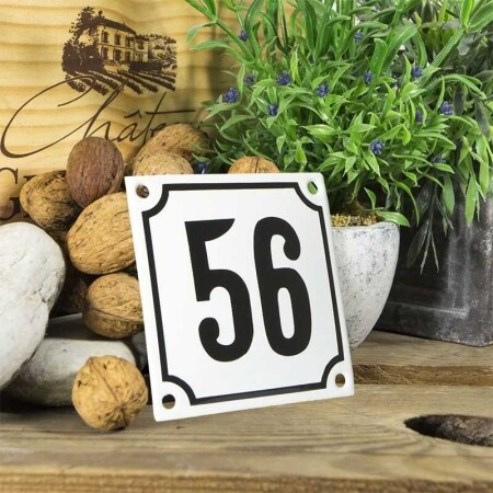 Huisnummerbord klein 'wit' 56