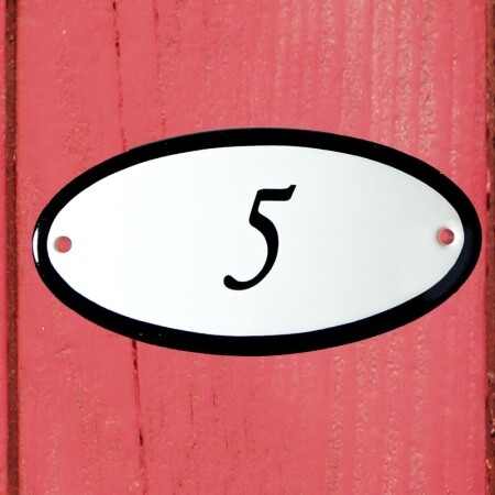Huisnummerbordje 'ovaal' 5