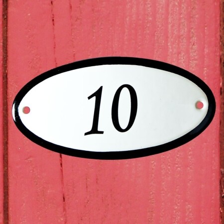 Huisnummerbordje 'ovaal' 10