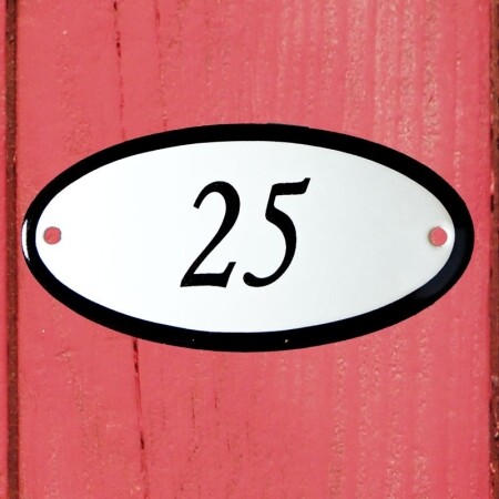 Huisnummerbordje 'ovaal' 25