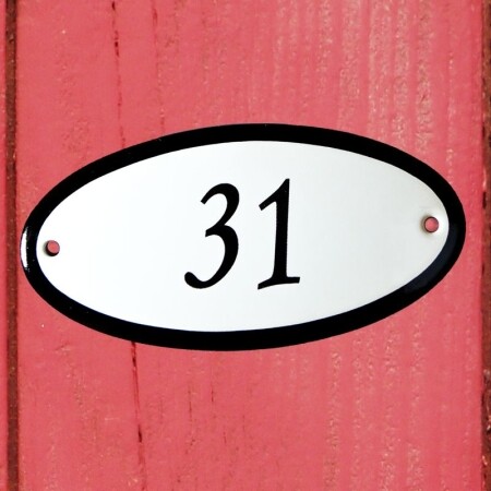 Huisnummerbordje 'ovaal' 31