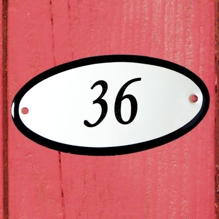 Huisnummerbordje 'ovaal' 36