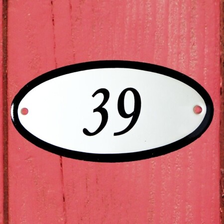 Huisnummerbordje 'ovaal' 39