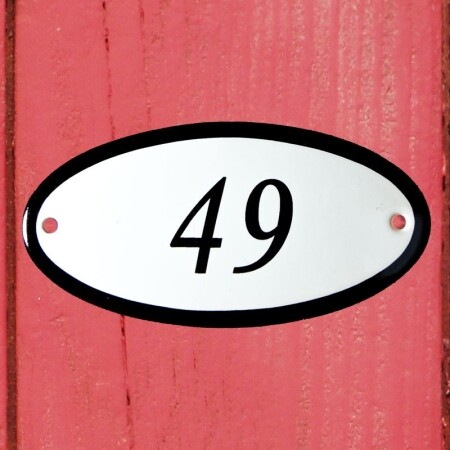 Huisnummerbordje 'ovaal' 49