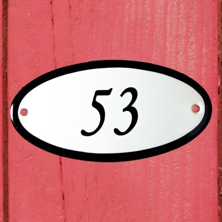 Huisnummerbordje 'ovaal' 53