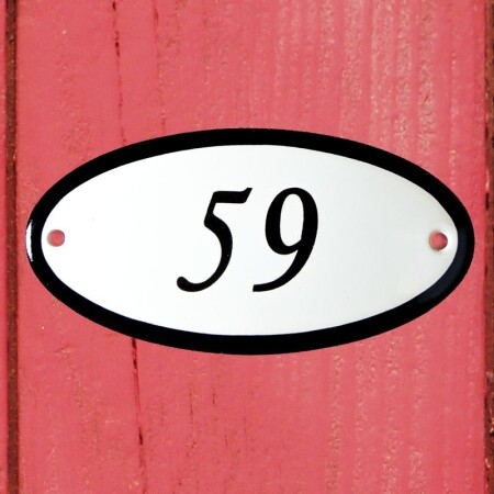 Huisnummerbordje 'ovaal' 59
