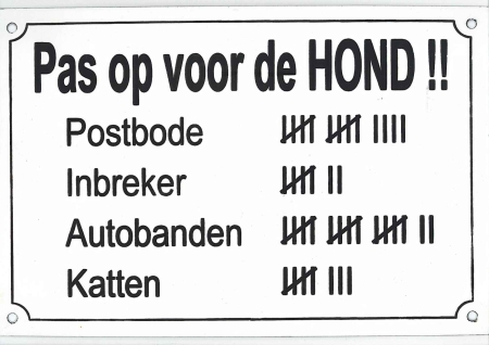 Pas op voor de hond