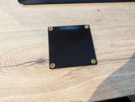 Emaille bord zwart 10x10 vierkant blanco