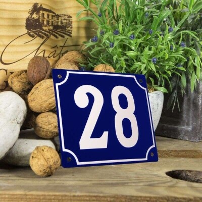 Huisnummerbord groot 'blauw' 28