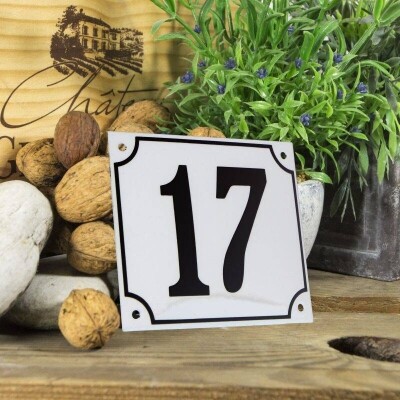 Huisnummerbord groot 'wit' 17