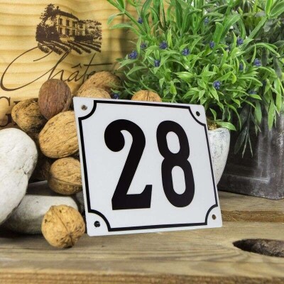Huisnummerbord groot 'wit' 28