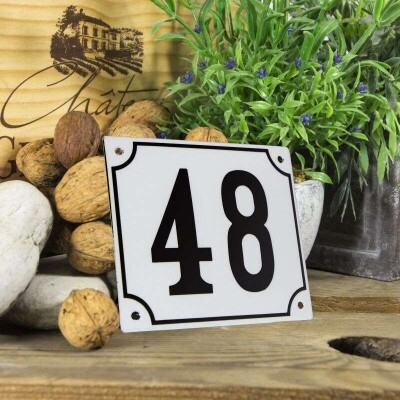 Huisnummerbord groot 'wit' 48