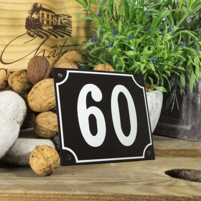 Huisnummerbord groot 'zwart' 60