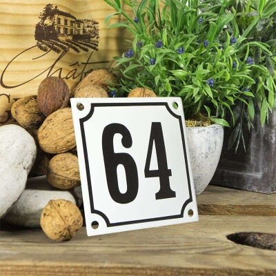 Huisnummerbord klein 'wit' 64