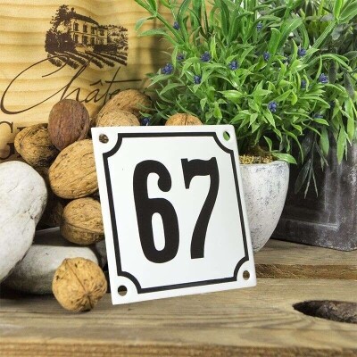 Huisnummerbord klein 'wit' 67