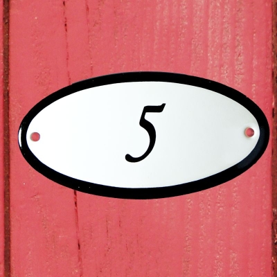 Huisnummerbordje 'ovaal' 5