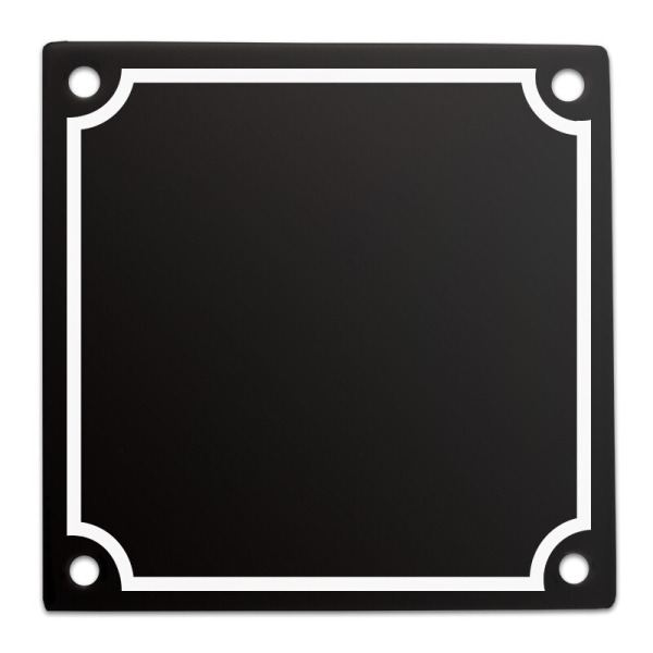 Huisnummerbord 10x10 zwart met eigen nummer/tekst