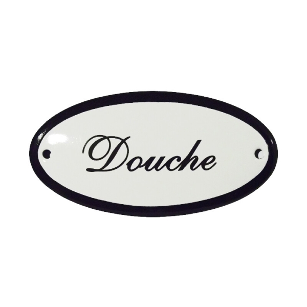 Emaille deurbordje met de tekst 'Douche'