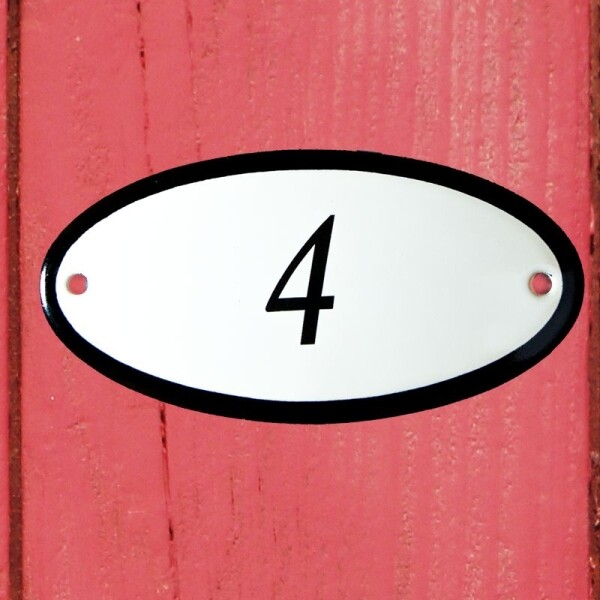 Huisnummerbordje ovaal nummer 4