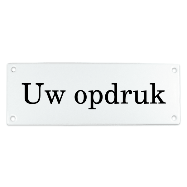 Naambord wit eigen tekst & opties 20x7cm