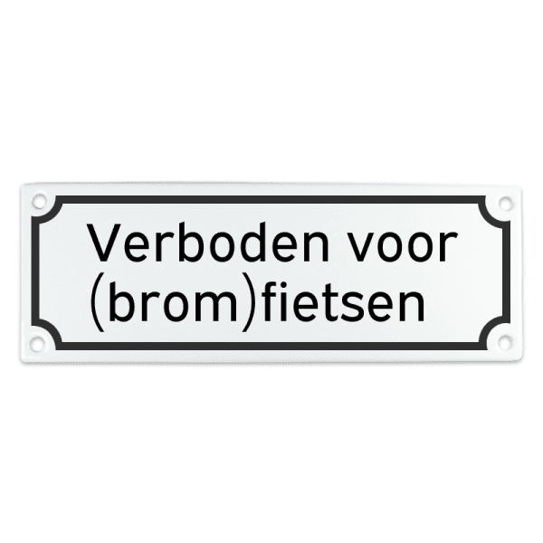 Emaille 20x7 naambord met eigen tekst